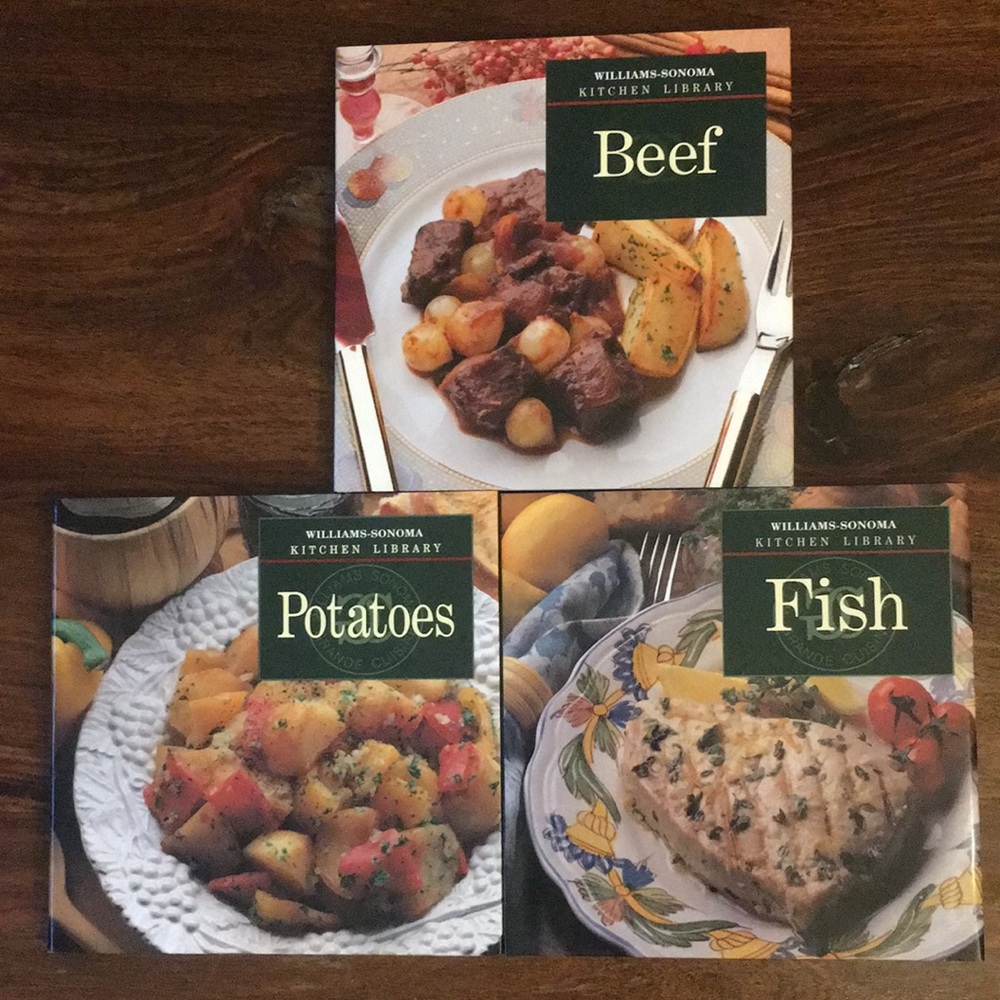 Williams Sonoma Kitchen Library Cookbook Trio Set of 3 - Beef Potatoes Fish